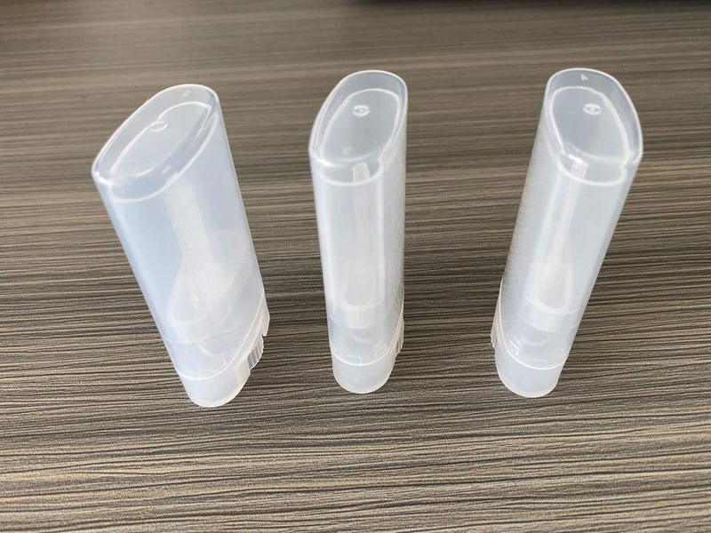 Ewanda store 10Pcs 15ML Plastic Empty Oval Deodorant Containers Lip Gloss Lipstick Balm Tubes Large Capacity Flat Tube Container Holders with Caps,Clear 10 PCS