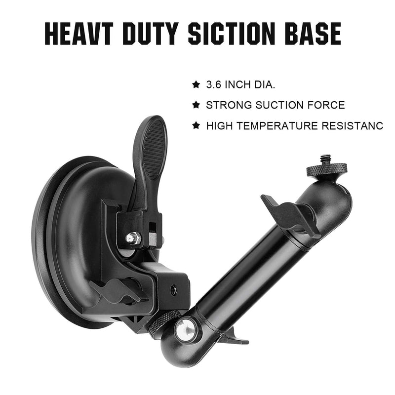 Super Ø90mm Adjustable Dual-Ball Head Action Camera Camcorder Phone Dashcam Suction Cup Race Car Mount Vehicle Cab Cockpit Windscreen Window Holder for GoPro Sony iPhone Hi-Speed Time Lapse Vlogging Camera suction cup mount