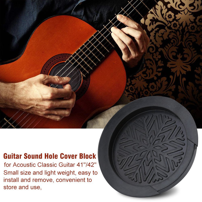 Guitar Soundhole Cover, Black Durable Sound Hole Cover Guitar Accessory for 41'' / 42'' Acoustic Guitar Aperture