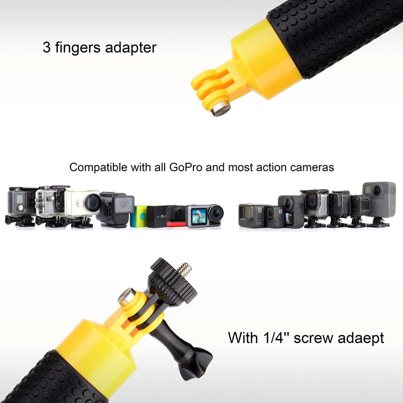 YALLSAME Floating Hand Grip Underwater Handle Mount with Detachable Tripod Stand for All GoPro Hero 10 9 7 8 6 5 4 3 DJI OSMO SJCAM ACASO Action Camera Ideal for Diving Snorkeling Swimming Water Sport