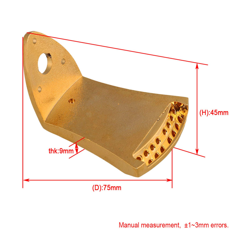 Yibuy 75x45x9mm Golden Metal Triangle Mandolin Tailpiece Parts for 8 String Arched Top Mandolin with Screws