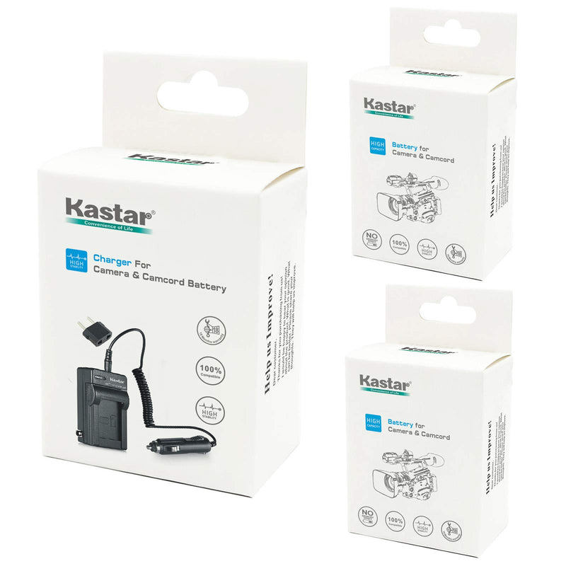 Kastar NPFH70 Battery (2-Pack) + Charger for Sony NP-FH100, FH60, FH70, NP-FH90, TRV and Sony DCR-DVD405 407E 408 410E 450 602E 650E DCR-HC96 DCR-SR85 HDR-HC9 HDR-UX20 HDR-SR12 DCR-SR65E XR500E etc.