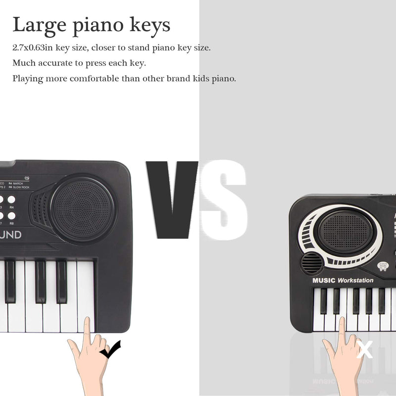 aPerfectLife Kids Keyboard Piano, 37 Key Portable Electronic Piano for Kids, Digital Music Piano Keyboard Educational Toys for 3 4 5 6 7 8 Year Old Girls Boys (Black)
