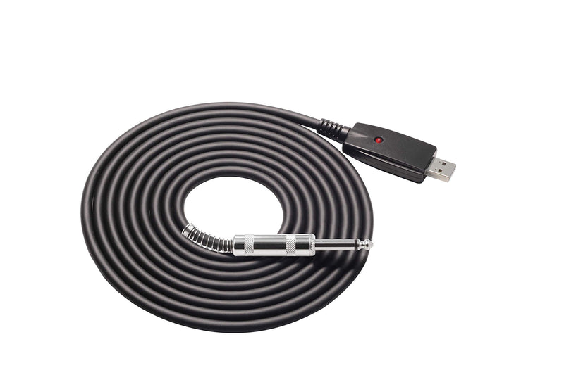 [AUSTRALIA] - SiYear USB Guitar Cable -USB 2.0Interface Male to 6.35mm (1/4inch) TS Mono Electric Guitar Converter Cable, Studio Audio Cable Guitar Computer Connector Cord Adapter for Instruments Recording Singing USB-6.35TS-3M 