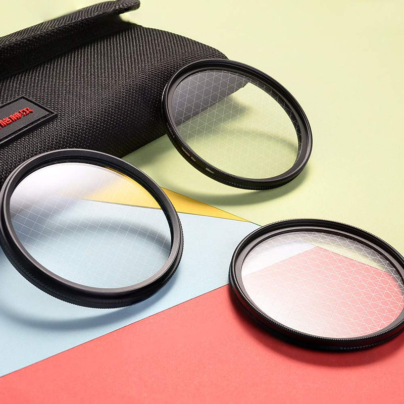 77mm Star Filter,GREEN.L 2rd Generation Slim Variable Starburst Filter(4 Points,6 Points,8 Points) with Cleaning Cloth + 4 Slot Filter Pouch 77mm
