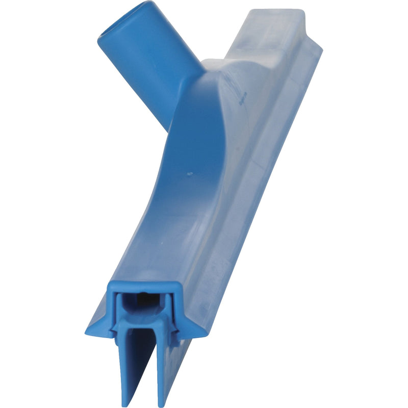 Vikan 77143 Rubber Polypropylene Frame Double Blade Squeegee, 24", Blue 7714