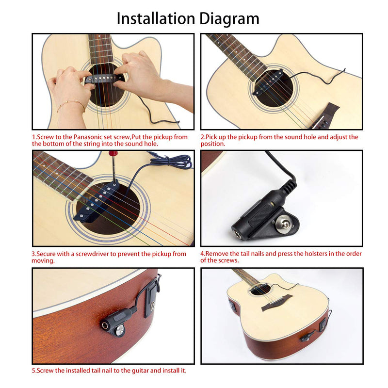 1pc Belcat SH-85 Soundhole Pickup with Active Power Jack for Acoustic Guitar