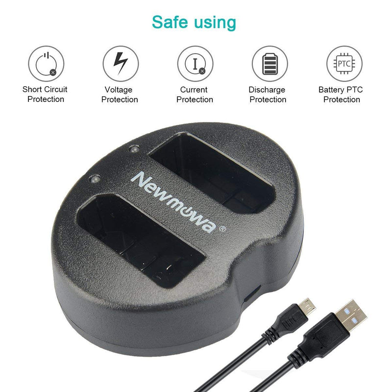 Newmowa Dual USB Charger for Nikon EN-EL14, EN-EL14a and Nikon P7000, P7100, P7700, P7800, D3100, D3200, D3300, D5100, D5200, D5300, Df