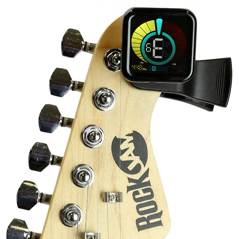 RockJam WeTune - A Clip-On Tuner for all instruments - Guitar, Bass, Ukulele, Violin & Chromatic Tuning Modes Black