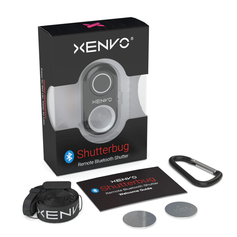 Xenvo Shutterbug - Camera Shutter Remote Control - Bluetooth Wireless Selfie Button Clicker - Compatible with iPhone, iPad, Android, Samsung, and Google Pixel Cell Phones, Smartphones and Tablets White