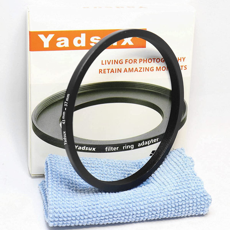 [AUSTRALIA] - 43mm to 37mm Step-Down Lens Adapter Ring for Camera Lenses Filters,Metal Filters Step Down Ring Adapter,The Connection 43MM Lens to 37MM Filter Lens Accessory,Cleaning Cloth with Lens (43mm-37mm) 43mm to 37mm 