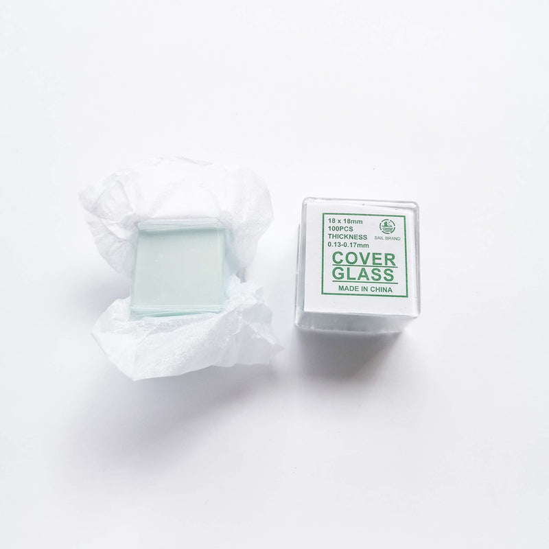 1000 Pieces of Glass Cover Slips for Microscope Slides 18x18mm Cover Glass Slips Includes 10 Boxes x 100Pcs/Box