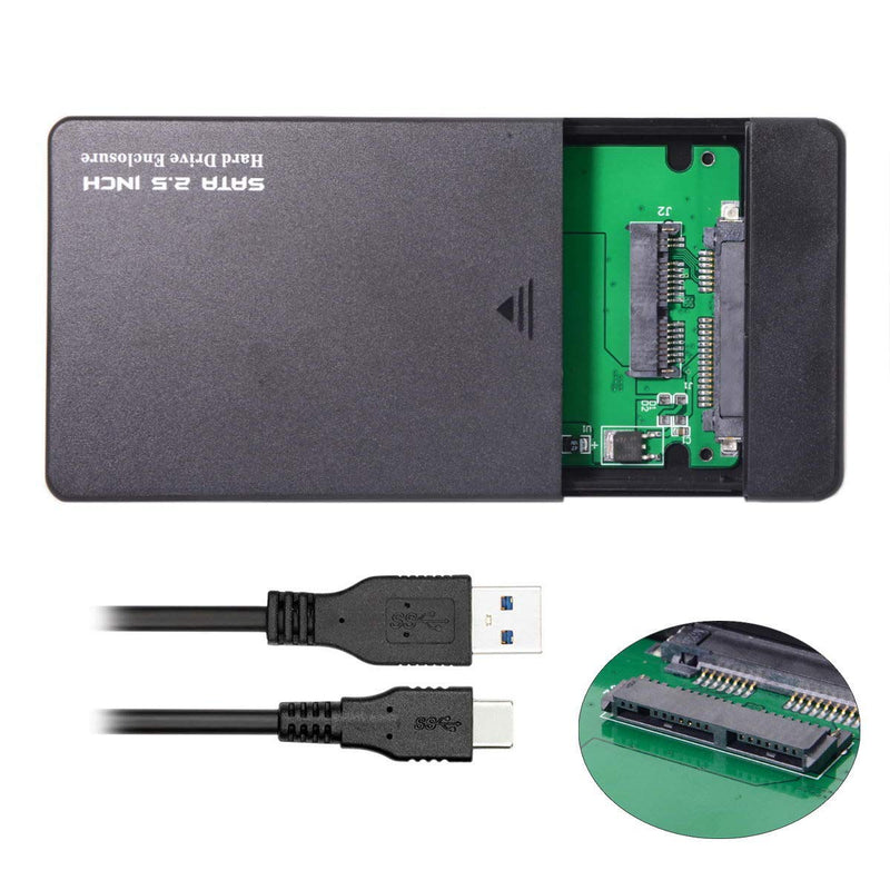 Xiwai USB 3.1 Type-C USB-C to 1.8 inch Micro SATA 16pin 7+9 SSD to External Hard Disk Enclosure
