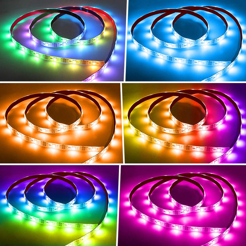 [AUSTRALIA] - LED Strip Lights USB Powered 6.56FT Waterproof RGB Dmeixs LED TV Backlight with RF Remote Control Multicolor Chasing Flexible LED Lights Rainbow Light Strip Kit for Indoor Outdoor Decoration 6.56FT/2M 