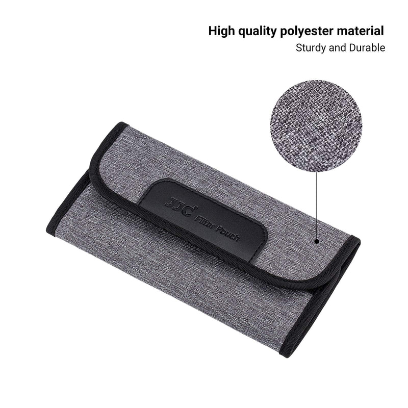 4 Pockets Filter Case for Round Filter Up to 58mm (37mm 40.5mm 43mm 46mm 49mm 52mm 55mm 58mm), Foldout Lens Filter Pouch with Microfiber Cleaning Cloth, Professional Photography Filter Bag 4 Pockets-up to 58mm