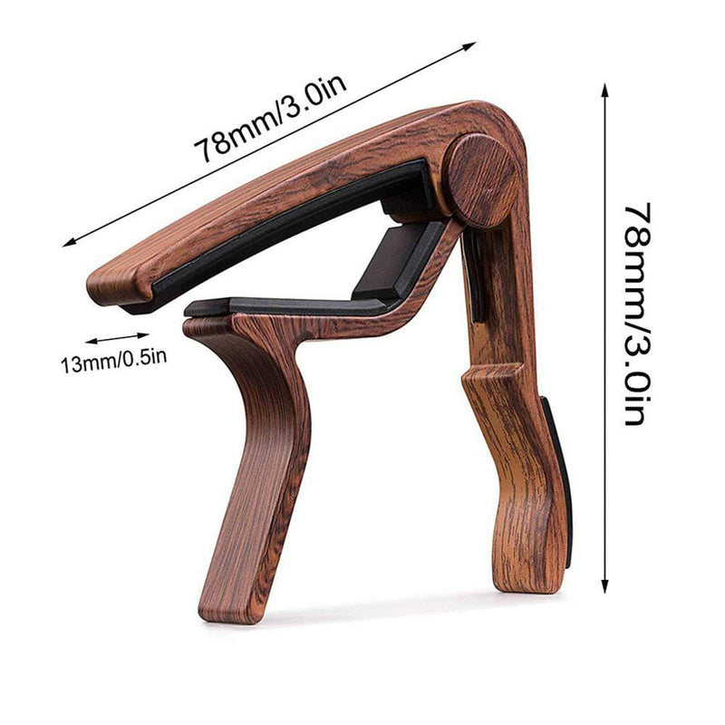 TenYua Wood Grain Metal Guitar Capo with Perfect Silicon Cushion for Guitar Ukulele Tuning Musical Instrument Accessories Guitar Clip