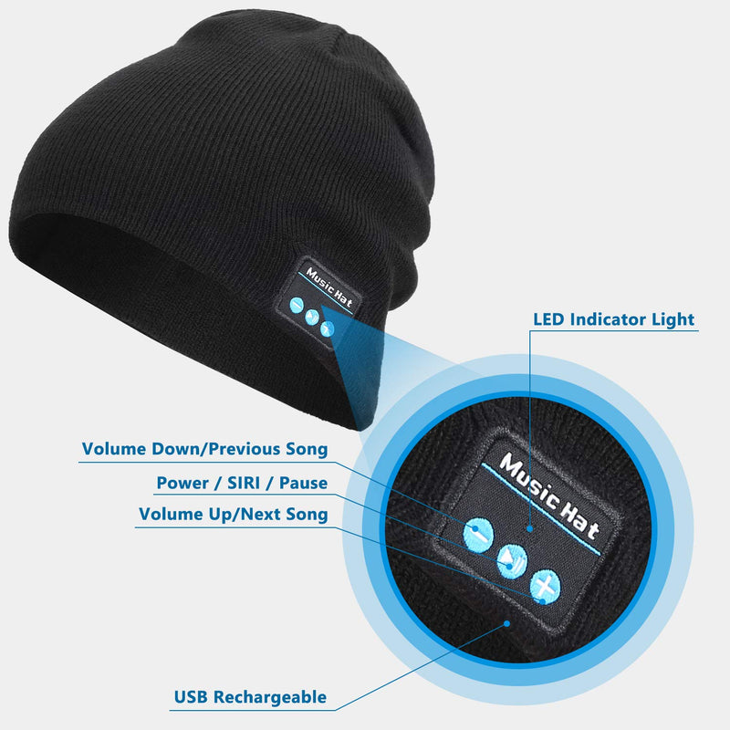 Wireless Beanie Hat Music Hat with Gloves for Men Women Gift