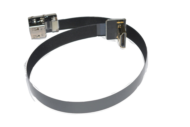[AUSTRALIA] - Soft Flat Slim Thin HDMI FFC FPV HDMI Cable Standard HDMI Female Plug to Standard HDMI Male 90 Degree Gimbal rig Aerial Shooting FPV Black (30CM) 30CM 