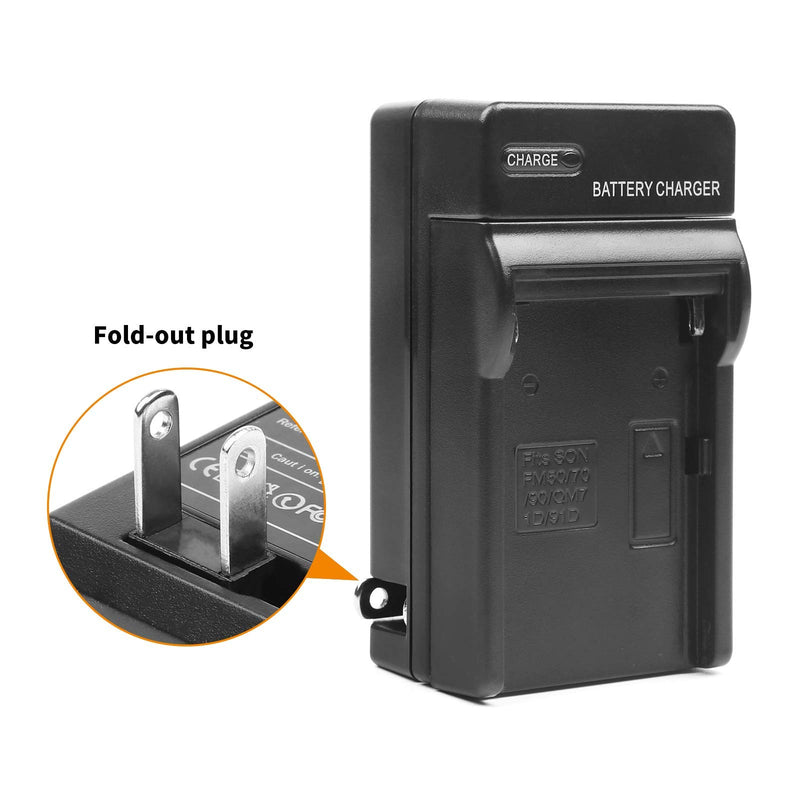 D&F NP-F970 NP-F960 Li-ion Replacement Battery with Recharge Charger for YONGNUO,VILTROX,GIGALUMI,NEEWER Camcorder LED Video Light F970 Battery and Charger