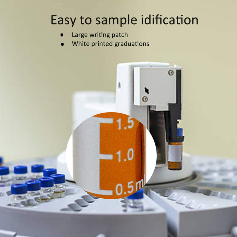 ALWSCI 2ml Clear Autosampler Vial, HPLC Vial with Writing Area, 9-425 Screw Cap, 9mm Blue PTFE & White Silicone Liner, 100pcs/pk Clear with Blue PTFE White Silicone