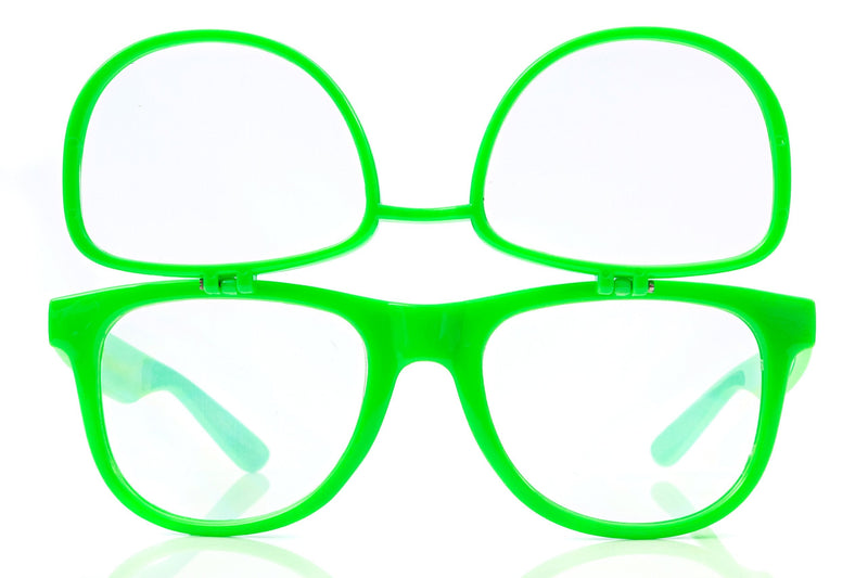 Premium Double Diffraction Glasses, Ideal for Raves, Festivals Green Double Diffraction - Clear