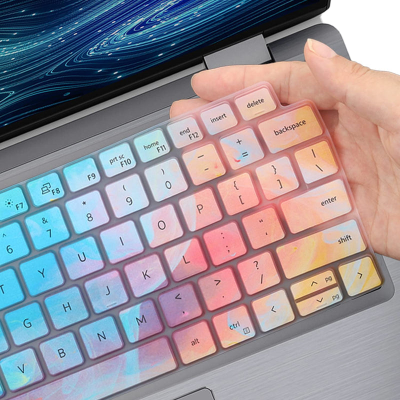 Keyboard Cover Skin for 13.3" Dell Latitude 5320 5330 7330 Notebook, Dell Latitude 5320 5330 7330 2-in-1 Keyboard Silicon Protective Skin Accessories -Colorful Colorful