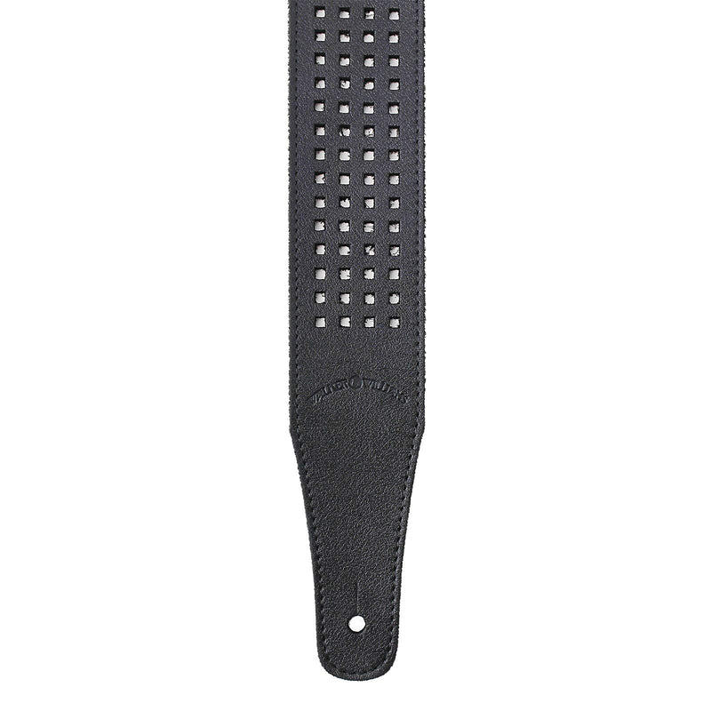 Walker & Williams ST-08 Black Waffle Cut Brazilian Leather Guitar Strap