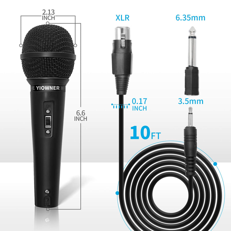 Yiowner Wired Karaoke Microphone for Singing, Handheld Microphone with 3.0m Cable, Vocal Dynamic Mic for Speaker, AMP,Mixer, DVD