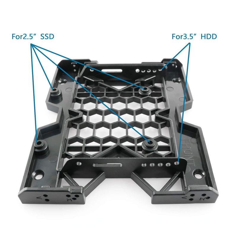 ZRM&E Desktop Hard Disk Drive Computer Stand 2.5'' / 3.5'' to 5.25'' SSD HDD Mounting Bracket Internal Hard Disk Drive Bays Holder Adapter with Mounting Screws for PC