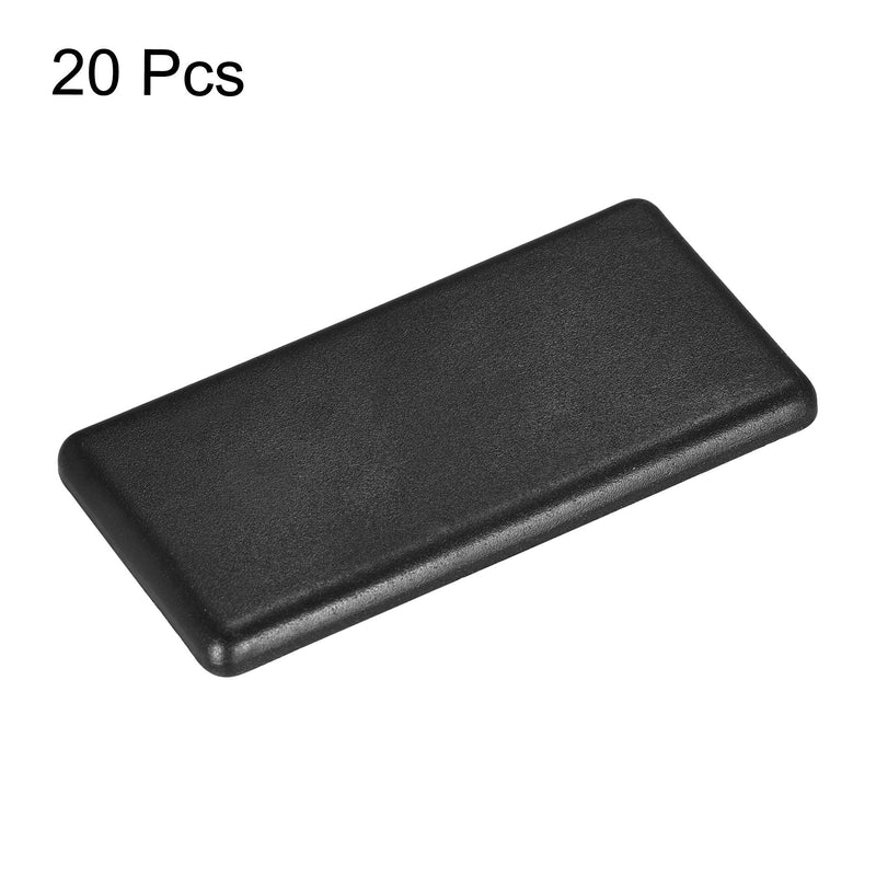 uxcell Standard Plastic Rectangle Aluminum Extrusion End Cap Black 40x80mm 20pcs