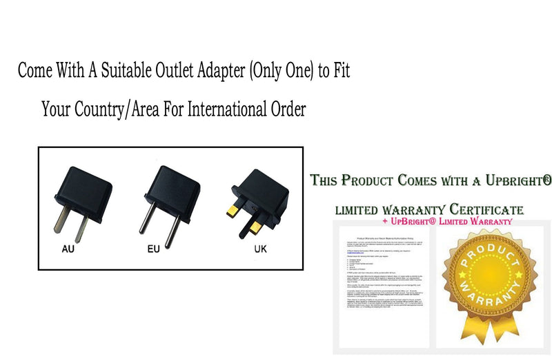 UpBright 12V AC/DC Adapter Compatible with Crosley CR8005D CR6010A CR6018A CR6230 CR6232A R6233A CR6233D CR6249A CR6251 CR6251A CR6251A-BK CR54cdbc CR54 CD Turntable Record Player SW1200500-F04 Power