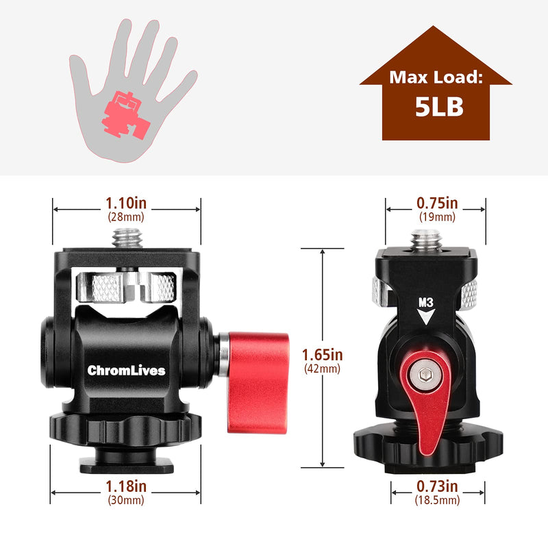 [AUSTRALIA] - Field Monitor Mount Holder,ChromLives Swivel and Tilt Adjustable Camera Monitor Holder Mount with Cold Shoe for 5/7 inch Monitors,Support Tilt 180° and Swivel 360°(2021 Updated) Field Monitor Mount 