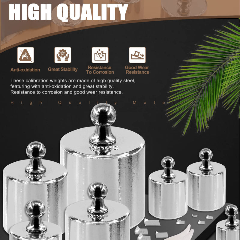 [AUSTRALIA] - Wokape 16Pcs 10 Sizes 10g 20g 50g 100g 200g Precision Steel Scale Calibration Weight Kit Test Weights Kits with Tweezers and Chip Calibration Weights for Digital Balance Scale Laboratory 500g + Chip Calibration Weights Kit 