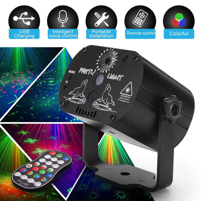 CAIYUE Party Lights Dj Disco Lights Stage Effect Projector Lights with Remote Mini Karaoke for Birthday Parties Wedding KTV Bar Dancing Halloween Decorations Light