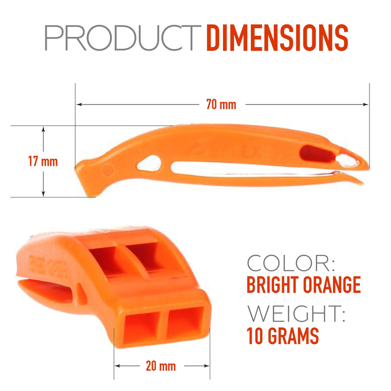 Bramble - 10 Emergency Orange Survival Safety Whistles - Distress Signalling