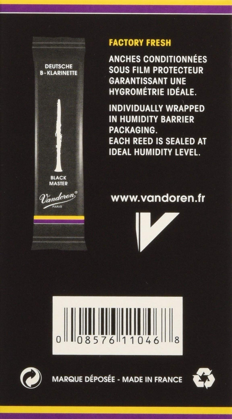 Vandoren CR183 Austrian Black Master Bb Clarinet Reeds (Strength 3) (Pack of 10) Strength 3