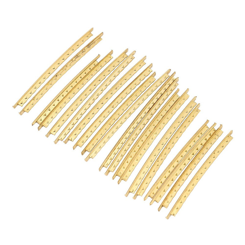 Drfeify 20Pcs Guitar Fret Wires, Brass Copper Guitar Fret Wire for Folk Wood Guitars Replacement Parts