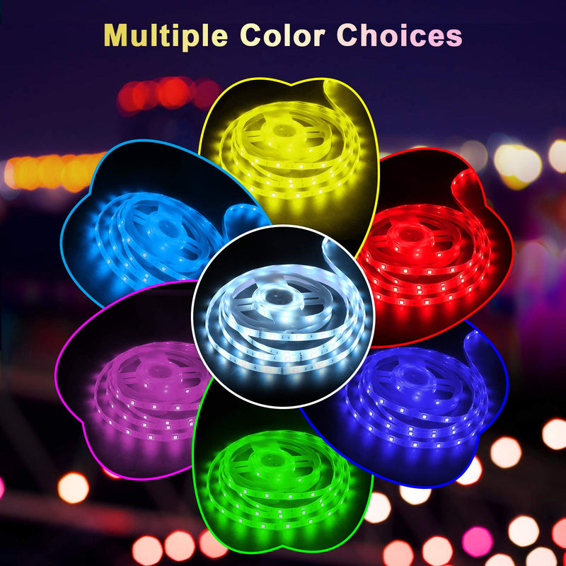 [AUSTRALIA] - LED Strip Lights, SLAOUWO 16.4ft Flexible Waterproof RGB Strip Lights with Remote Color Changing SMD 5050 12V 150 LED Groups with 450 LED Beads for DIY Decoration Bedroom Kitchen Party Christmas 