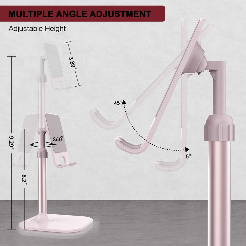 [AUSTRALIA] - Cell Phone Stand,Doboli Phone Stand for Desk,Phone Holder Stand Compatible with iPhone and All Mobile Phones Tablet Pink rose gold pink 