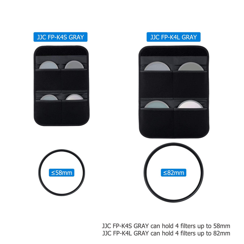 Camera Lens Filter Pouch Case 4 Pockets for Circular Filters Up to 58mm(37mm, 40.5mm, 49mm, 52mm, 55mm), Padded Elastic Interior Filter Holder Wallet Dustproof