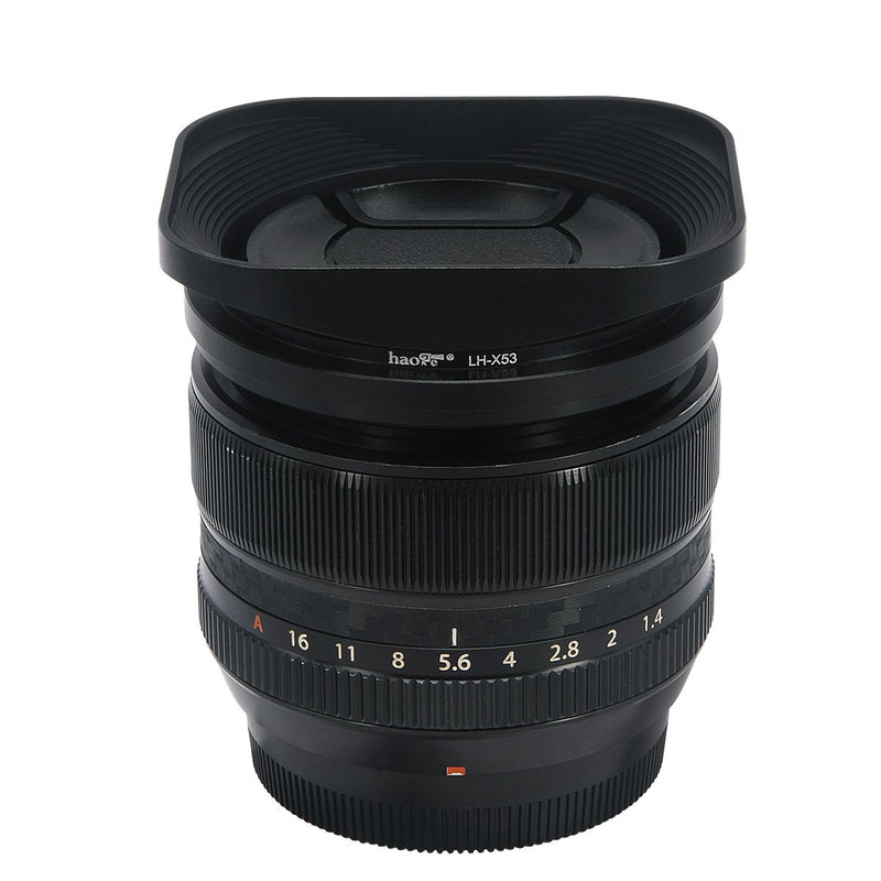 Haoge LH-X53 Bayonet Square Metal Lens Hood for Fujifilm Fuji Fujinon XF 35mm F1.4 R / XF35mmF1.4 R, XF 18mm F2 R / XF18mmF2 R, XF 60mm F2.4 R Macro / XF60mmF2.4 R Macro Lens