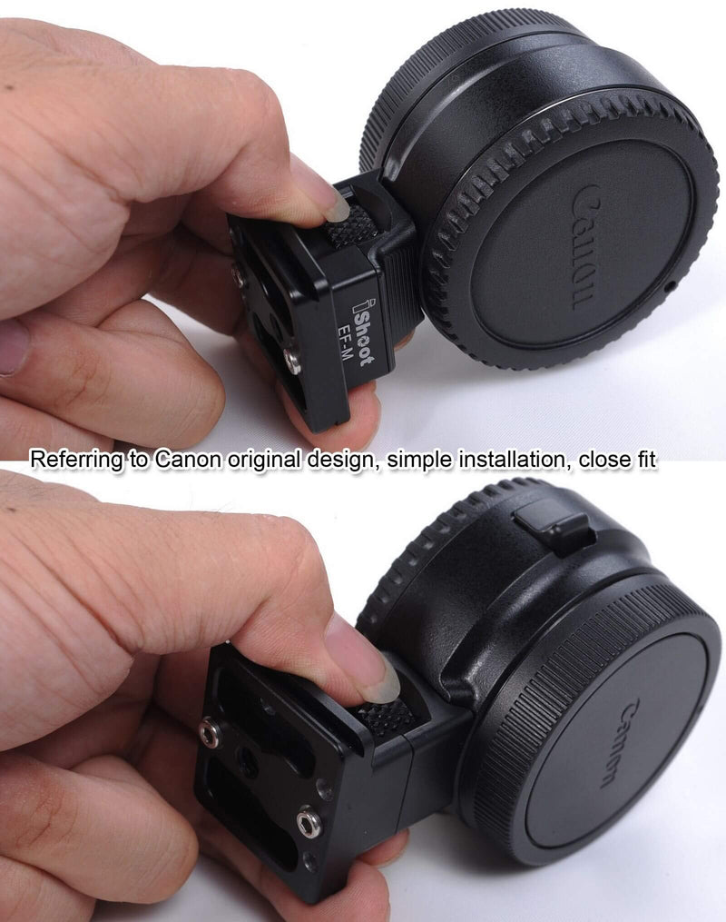 iShoot Tripod Mount Ring Base Lens Collar Foot Replacement Stand for Canon EF-EOS M Camera EOS-M EF-S Lens Mount Adapter Ring, Bottom is Quick Release Plate Compatible with Arca-Swiss Fit Ball Head