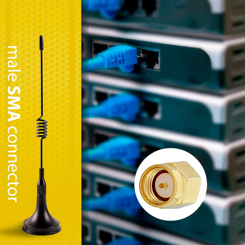 [AUSTRALIA] - Electrodepot 433 MHz Unity Gain Omni, 6 Inches Antenna with Magnetic Base and Male SMA Connector Antenna Kit – Impedance 50 Ohms Garage Gate Door Opener Antenna 