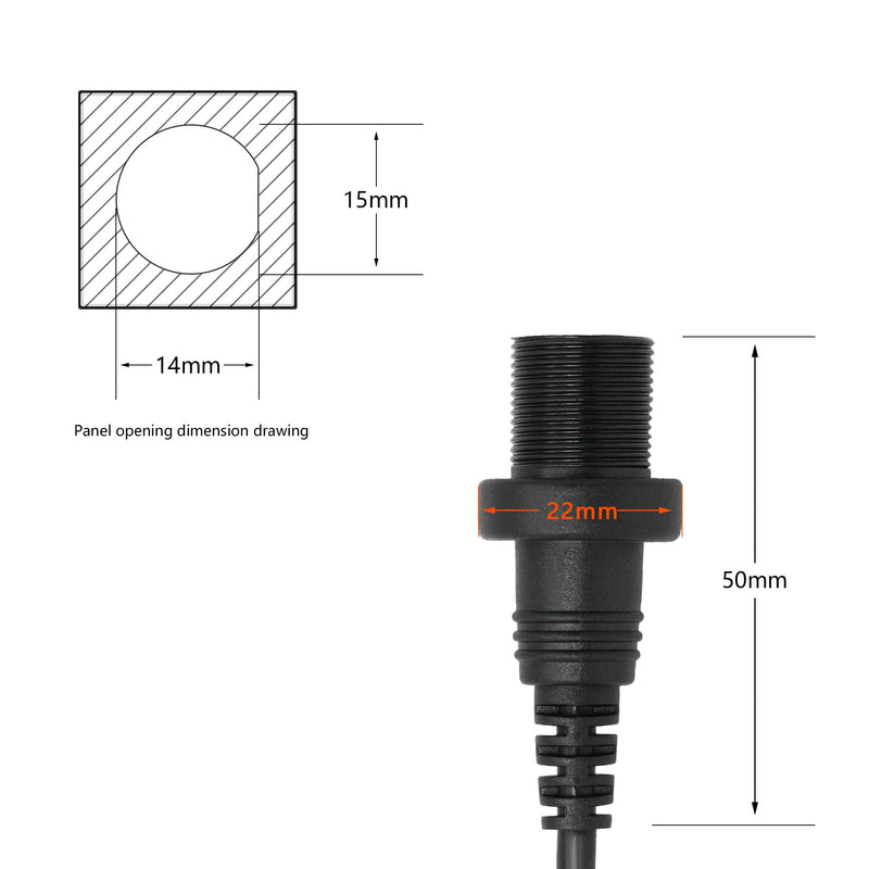 CERRXIAN 30cm DC 5.5 x 2.1 mm Male to Micro USB Female Mount Extension Dash Flush Power Cable for Car, Boat, Motorcycle, Truck Dashboard(DC-Micro)