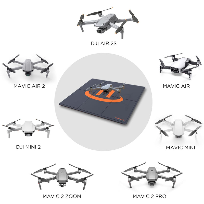 CYNOVA Drone Landing Pad 20inch for DJI Mavic 3 | Mavic Air 2 | Air 2s | Mavic Mini 2/1/SE, Foldable Helipad for DJI Mavic 2 Pro/Zoom | DJI FPV | DJI Phantom | Drone Accessories(50cm) Black-Orange