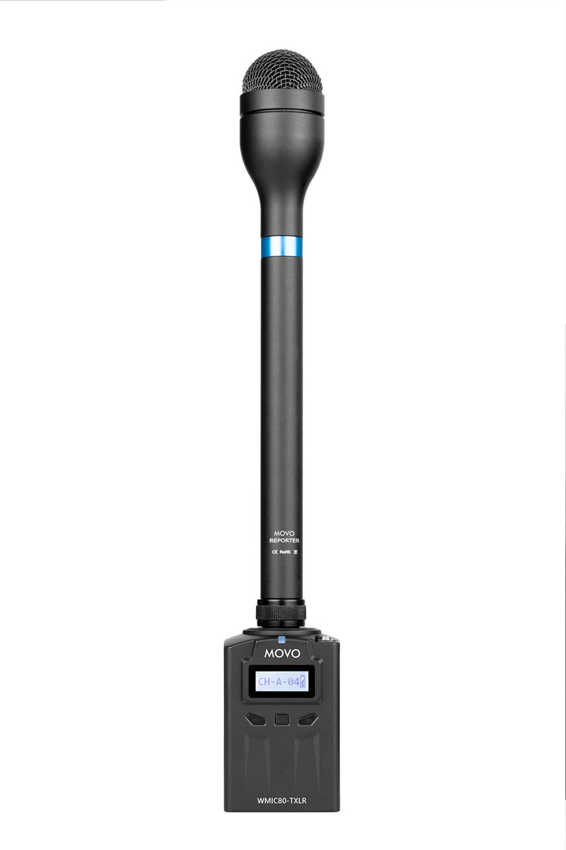 Movo WXLR8 48-Channel UHF Wireless XLR Plug-in Microphone Transmitter for the WMIC80 Wireless System