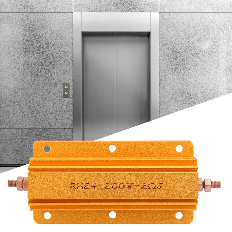 Resistor 200W 2R RX24 Aluminum Case Resistor for Power Supply Sensor, Wirewound Resistors Screw Tap Chassis Mounted