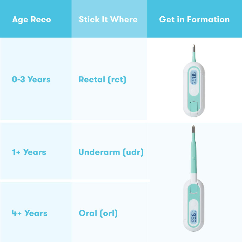 FridaBaby 3-in-1 True Temp Digital Thermometer for Fevers, Babies & Kids (Rectal, Underarm + Oral)