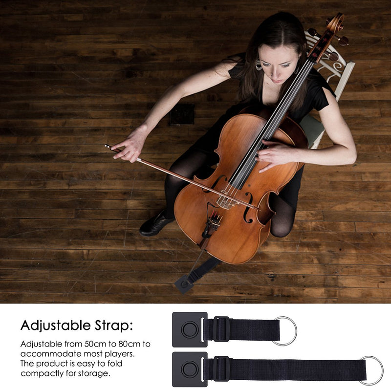 YoungRich Adjustable Cello Endpin Anchor Non-slip with O-ring Stopper Thick Pad Anti-Scratch Sponge for Cellist Practice Performance Black