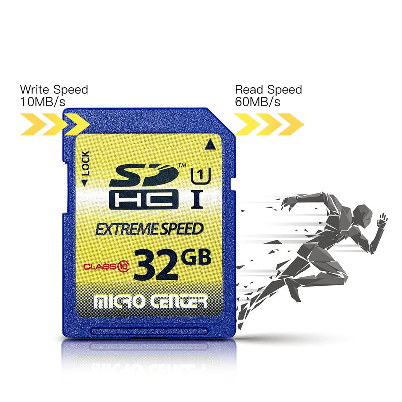 Micro Center 32GB Class 10 SDHC Flash Memory Card Full Size SD Card USH-I U1 Trail Camera Memory Card